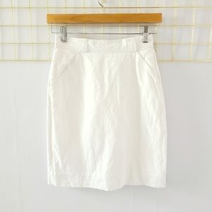 Proenza Schouler Crisp White Cotton Pencil Minimal Skirt